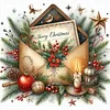 Diamond Painting -DIY Round Drill Xmas Envelope(40x40cm)