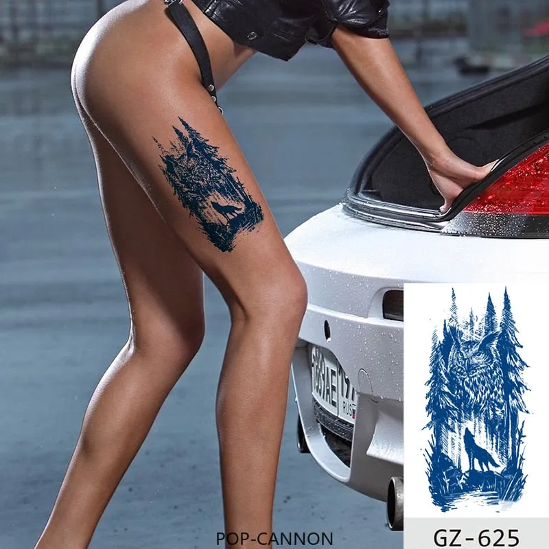 Temporary Tattoo Stickers Dragon Eagle Juice Timberwolves Ink Lasting Waterproof Natural Arm Body Chest Realistic Art Fake Tatoo