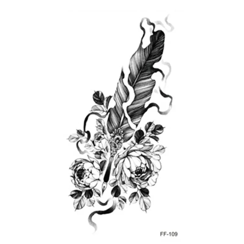 Large Body Art Arm Sleeves Snake Flower Temporary Tattoo Sticker Fast Rock Tattoo Women Waist Bracelet Fake Flash Tatoos Totem