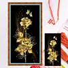 (Big Size)Golden Rose Flower - 11CT Counted Cross Stitch - 30*60cm