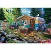 >SALE<Full Embroidery Eco-cotton Thread 18CT Printed Camping Cross Stitch Kit 60x45cm