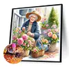 Diamond Painting-DIY Full Round Drill Garden Old Lady