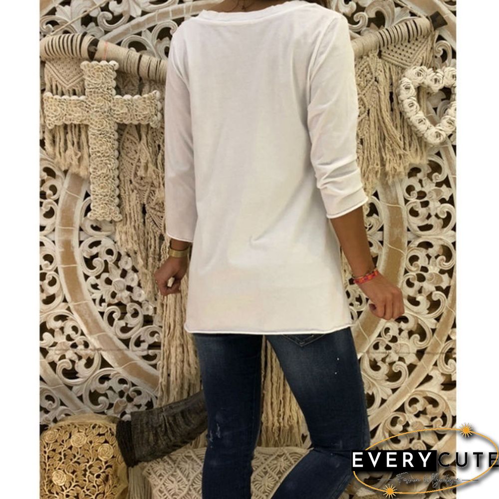 3 Color Women's Fashion Heart Print Long Sleeve V-neck T-Shirts Cotton Tee Cute Female Blouse Casual Tops XS-8XL