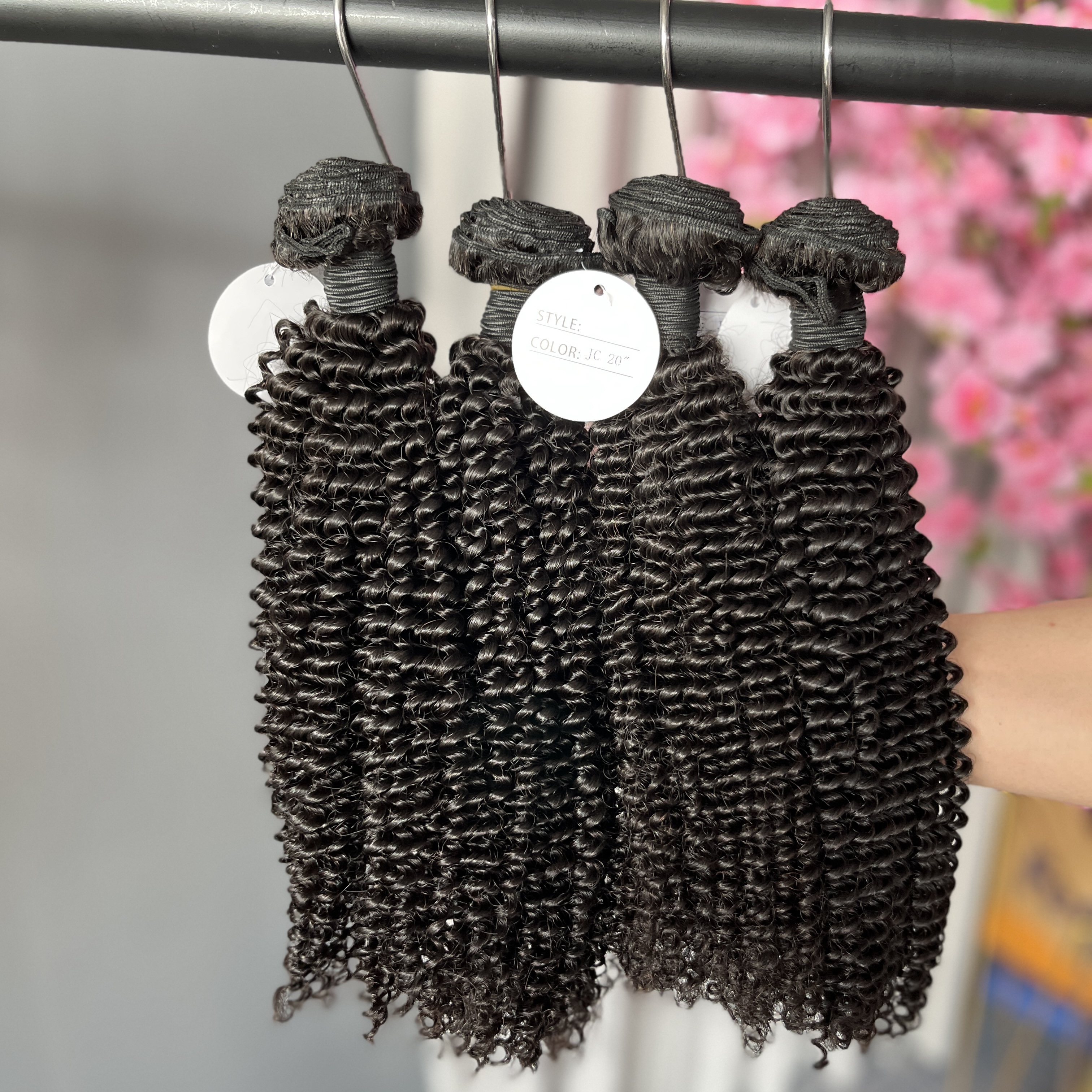 12A Burmese Hair Jerry Curly Human Hair 3 Bundles Natural Color Straight Hair wave