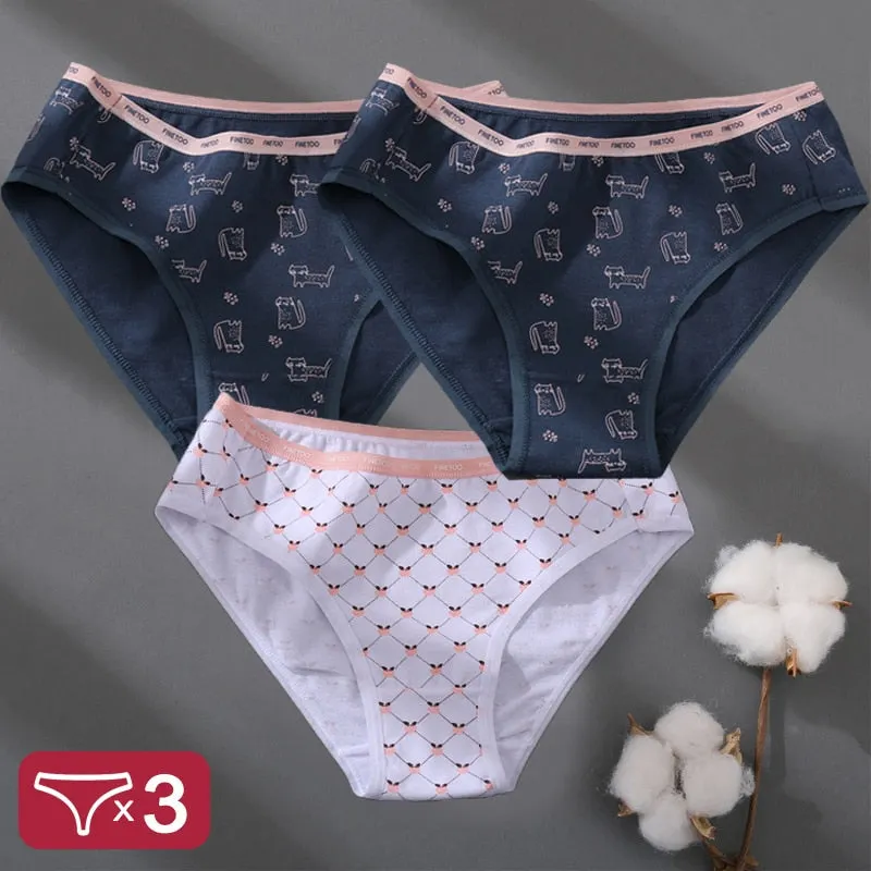 Floral Printing Panties Women Underwear Cotton Panties Set Finetoo Design Female Underpants Lingerie Sexy Pantys Briefs Intimate