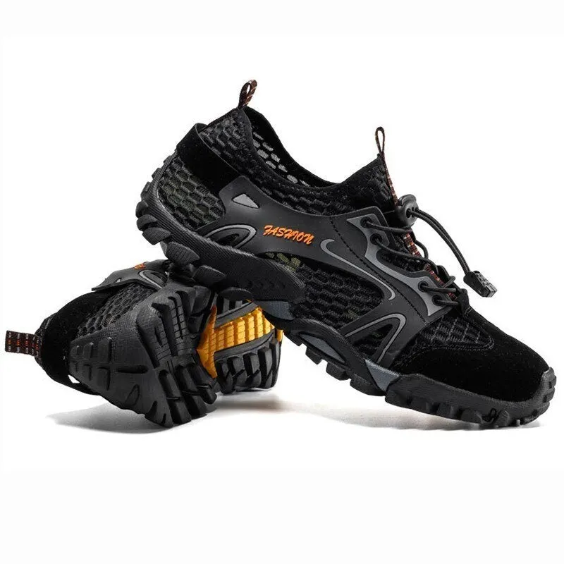VEAMORS Outdoor Sneakers Non-slip Hiking Shoes For Men Women Walking Trekking Sneakers Unisex Breathable Mesh Upstream Shoes
