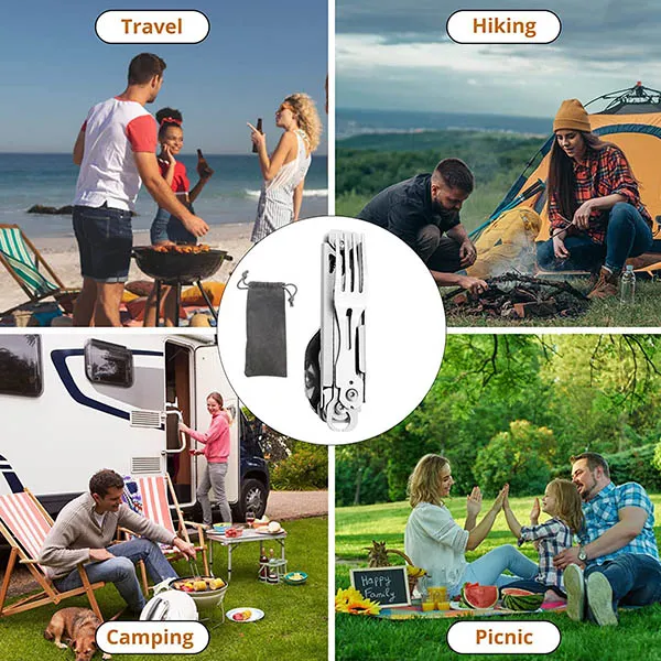 SAKER&reg; 6-in-1 Camping Flatware Set