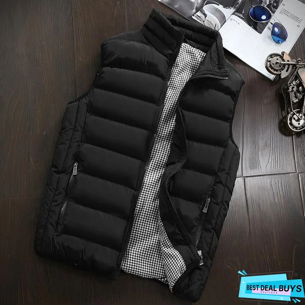 Men New Vest Mens Plus Size Warm Sleeveless Jacket Men Winter Waistcoat Men's Vest Casual Coats