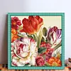 (Multi Style)Peony-Full Embroidery 3 Strands 11CT Stamped Cross Stitch-40*60CM-Large Size
