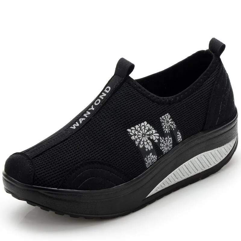 MWY Women Chunky Sneakers Casual Vulcanize Shoes Breathable Mesh Wedge Shoes Platform Trainers Women Zapatillas De Mujer