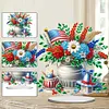 DIY American Flag Special Shape Diamond Painting Desktop Ornament (Flower Vase 2)