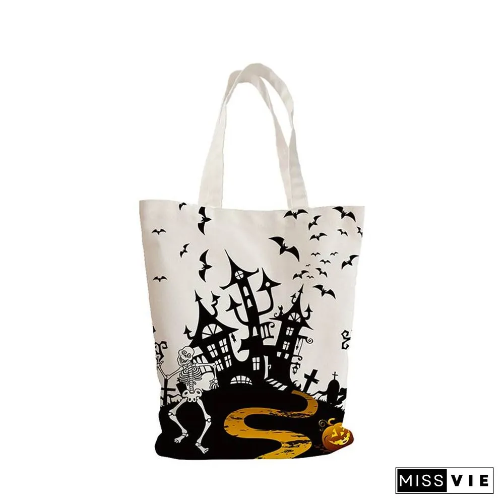 Ghost Spider Web Plaid Print Canvas Crossbody Bag