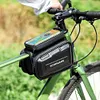 3L Bicycle Front Frame Bag Support Touch Screen Bike Top Tube Bag for 7in Phones