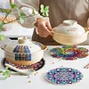 4PCS Wooden Diamond Painted Placemats for Dining Table Decor (Datura)