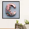 Lettre Plume C-Compl&egrave;te Rond Diamant Peinture-30X30CM