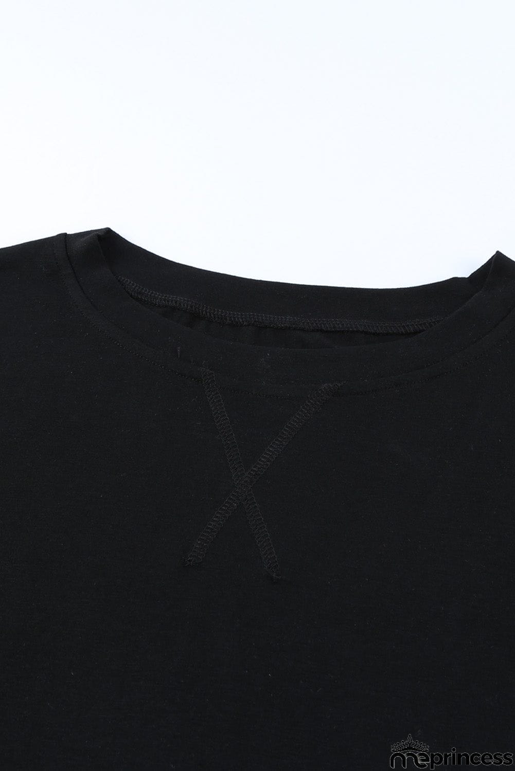 Round Neck Short Sleeve Solid Color Tee