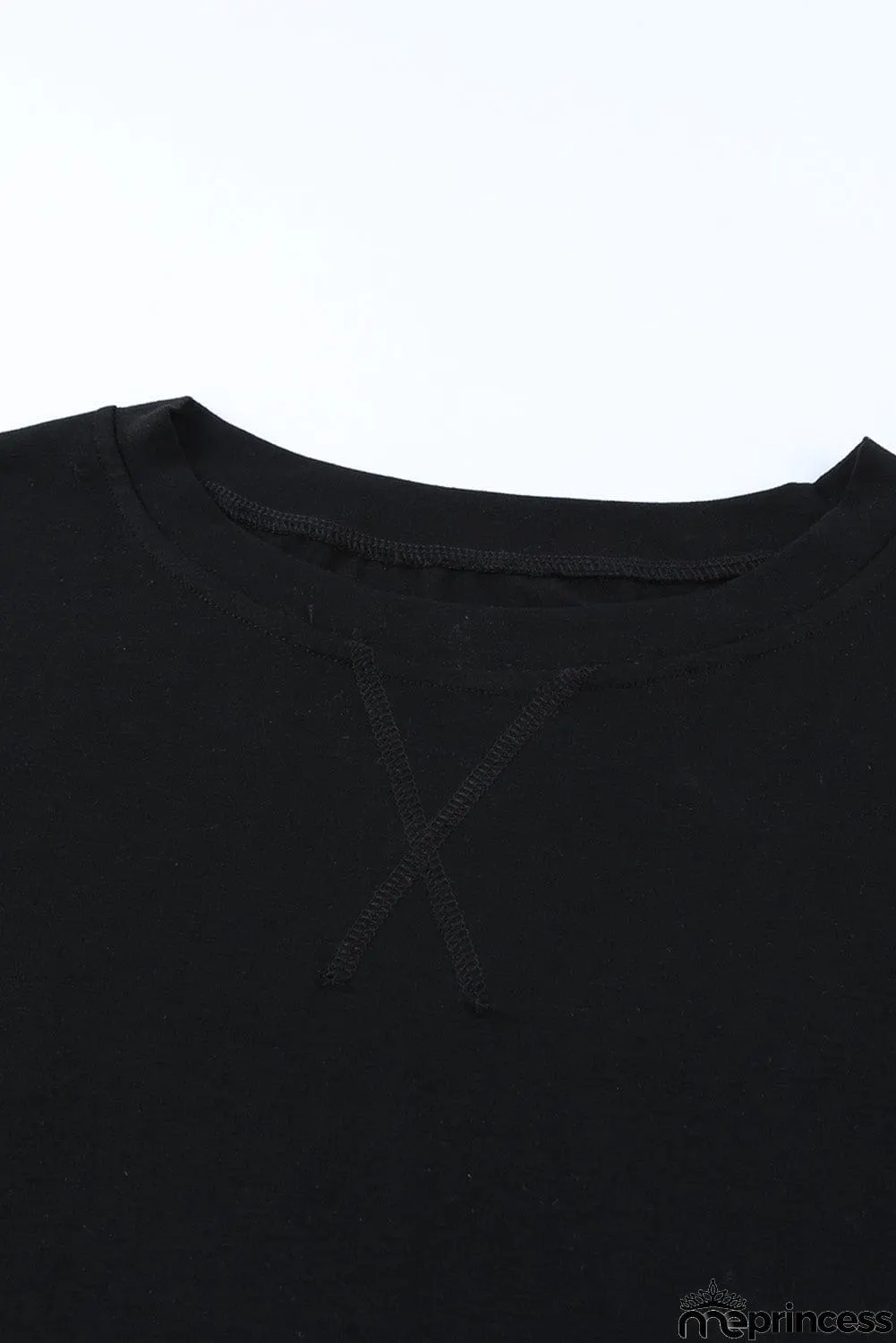 Round Neck Short Sleeve Solid Color Tee