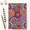 Flower Mandala 5D DIY Diamond Art Painting Notebook Kit 50 Pages A5 Rhinestone Art Painting Notebook Kit for Adults Beginners Holiday Birthday Gift