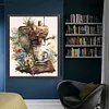 >SALE<Full Embroidery Cotton Thread 11CT Print Floral Coffee Maker Cross Stitch50x60cm
