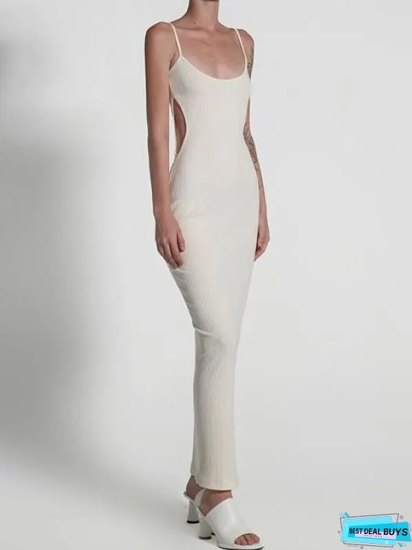 U-neck Slim Holoww Out Dress