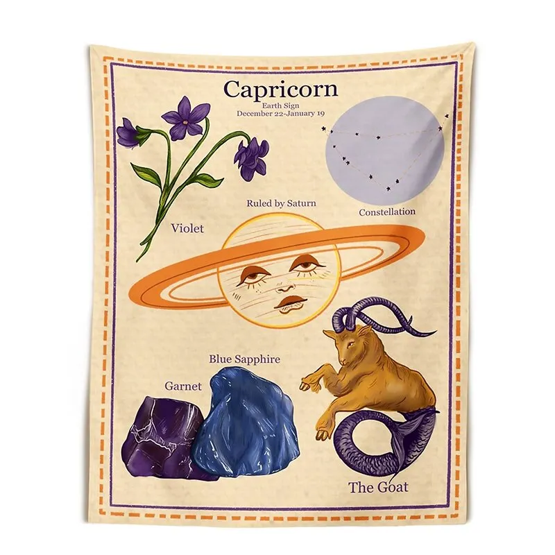 Constellation Tarot Tapestry Boho Tapestry Tarot Card Tapestry Wall Hanging Trippy Divination Beach Mat Sun Moon Wall Decor