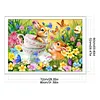 Teacup Rabbit Flowers-9CT Stamped Cross Stitch 80*60cm(Big Size)