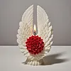 3D Angel Wing Flower Mould Silicone Wave Spiral Candle Mould Reusable Easy To Demold for Candles Soaps Crafts DIY Home Decor (Symmetrical)