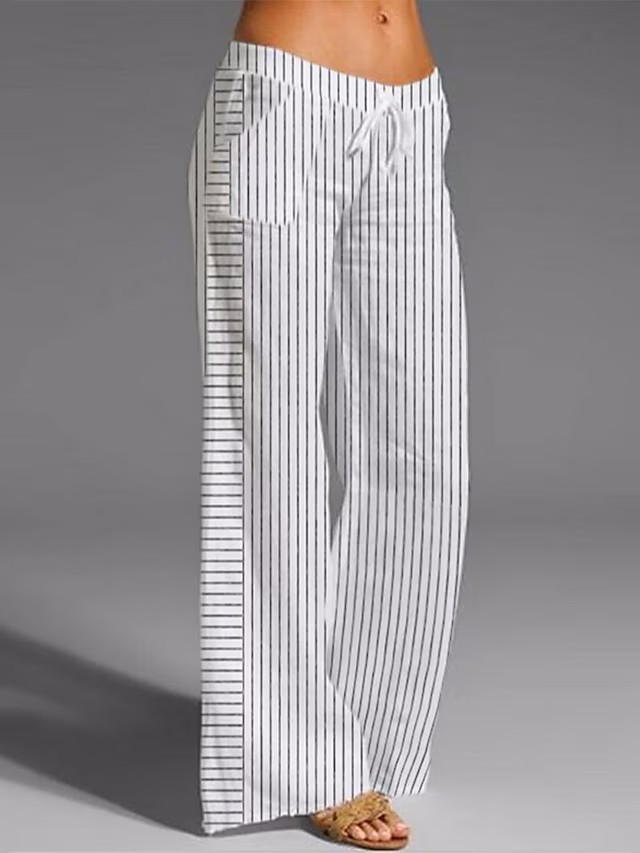  Casual striped stretch pants