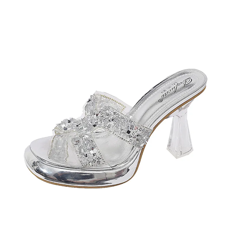Breakj Breakj Water Drill High Heels Do Not Tired Feet Sandals Temperament Elegant Coarse And Waterproof Waterproof Thick-Soled Slippers Single Shoes Women Shoes