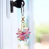 (US Local)6Pcs Acrylic Double Sided Dragonfly Diamond Painting Keychain for Bag Decor