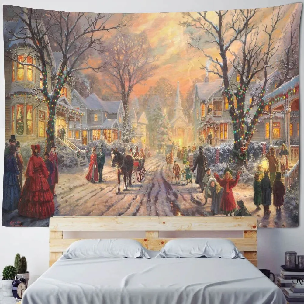 Nigikala Oil Painting Tapestry Retro Art Wall Hanging Kawaii Aesthetic Room Decor Hippie Home Wall Decor Yoga Mat Sheets