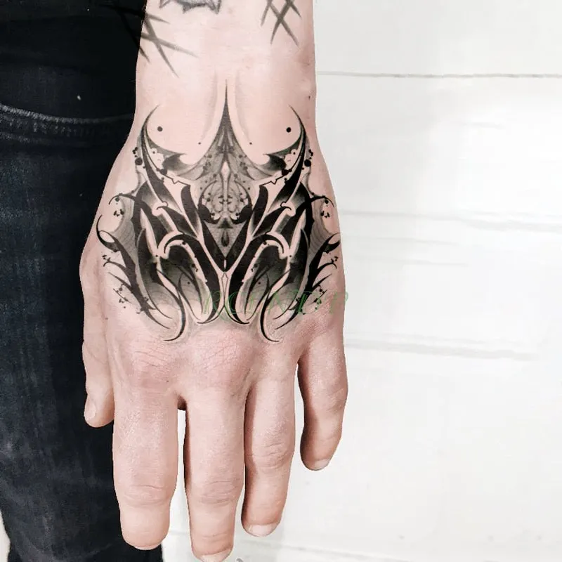 Waterproof Temporary Tattoo Sticker Satan Lucifer Circle Steering Fake Tatto Flash Tatoo Hand back Art Tattoos for Boy Women Men
