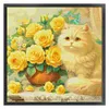 (US Local)Rose Cat-14CT Stamped Cross Stitch Kit(61x61cm)
