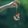 (Double-Sided)DIY Alphabet Flowers Special Shaped Diamond painting keychain