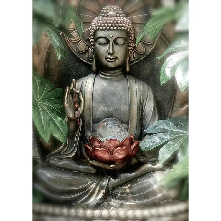 Buddha Statue 30X40Cm(Canvas) Full Round Drill Diamond Painting gbfke