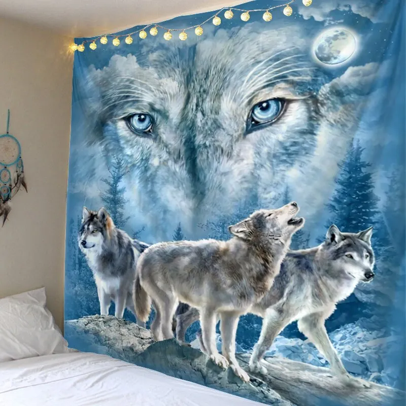 Nigikala creative tapestry wall hanging decoration tiger lion pattern wall hangings home textile wall Bohemian decoration tapiz