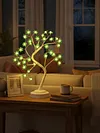 LED Tree Lights with 35 Flowers Decorative Tree Bedside Light USB/Battery Operated Artificial Trees Lamp for Party Spring Tabletop Decoration