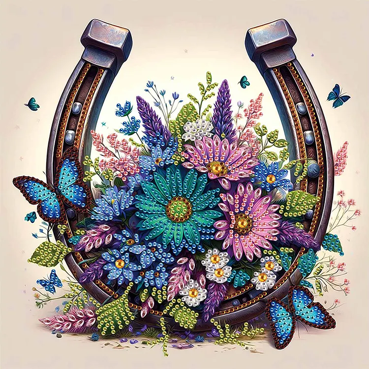 Horseshoe Bouquet 30*30cm (Canvas) Special Shaped Drill Diamond Painting gbfke