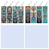 (US Local)8Pcs DIY Dragonfly Diamond Painting Art Bookmarks with Crystal Pendants for Gift