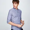 SELECTED Brand New casual 100%cotton stripes slim fit three quarter sleeves shirts men |418231517