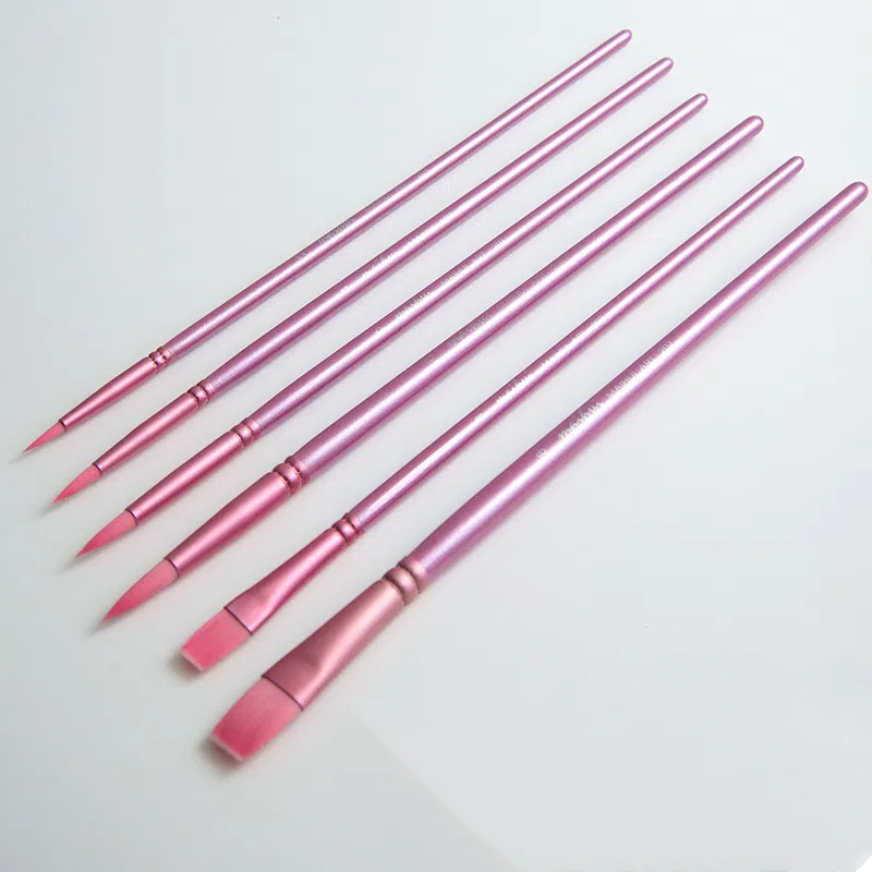 6PCS/Set Nylon Hair smoothly Brush Paint by numbers