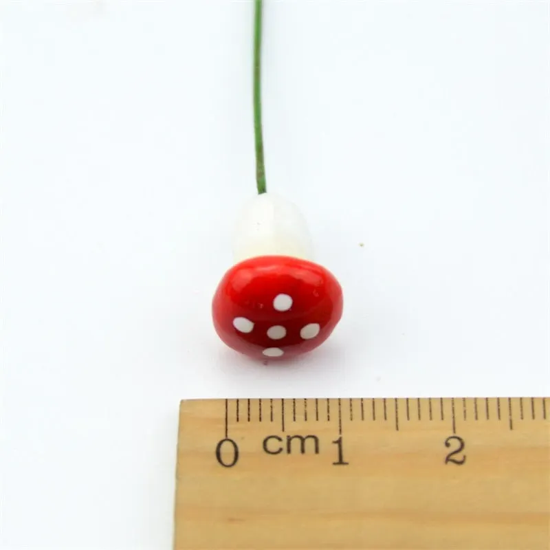 50Pcs  Mini Foam Mushroom Fungus Artificial Plant Flowers Kids Painted DIY Craft Home Party Wreath Holiday Wedding Decoration