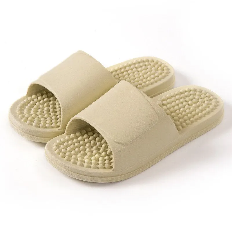 Massage Bathroom Slippers Woman Acupoint Indoor Solid Soft Casual Slippers Summer Non-slip Unisex Flip Flop Shower Shoe