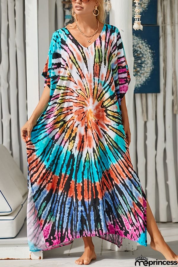 Rayon Positioning Vacation Robe Sunscreen Shirt Dress
