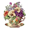 (Multi-Style) Flowers In Tea Cup - 18CT Stamped Cross Stitch 20*25cm/7.87*9.84in