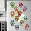 12PCS Diamond Painting Magnets Refrigerator for Adults Kids Fridge Car Kit(Skull)