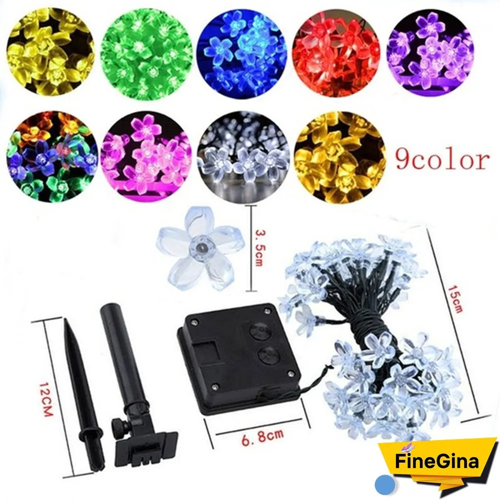 Outdoor Solar Fairy Lights Cherry Blossoms Solar Christmas Lighting For The Courtyard Outdoor Decorative Lighting Colourful Lamp