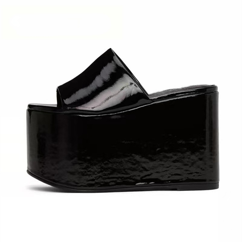 GOOSHOE Women's Thick High Heels Thick Soles Open-toe Sandals Display Shoes