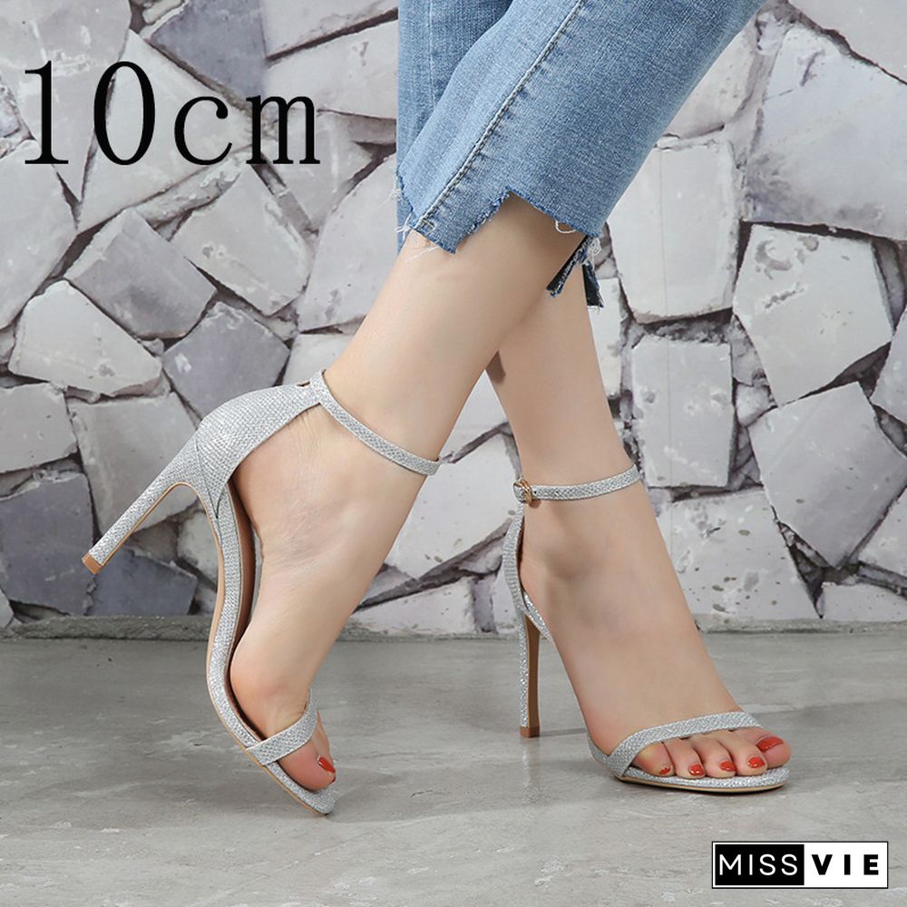 Women Sandals Shoes High Heels Leather Peep Toes Buckle Strap Woman Party Shoes Plus Size Spring Summer Fashion New