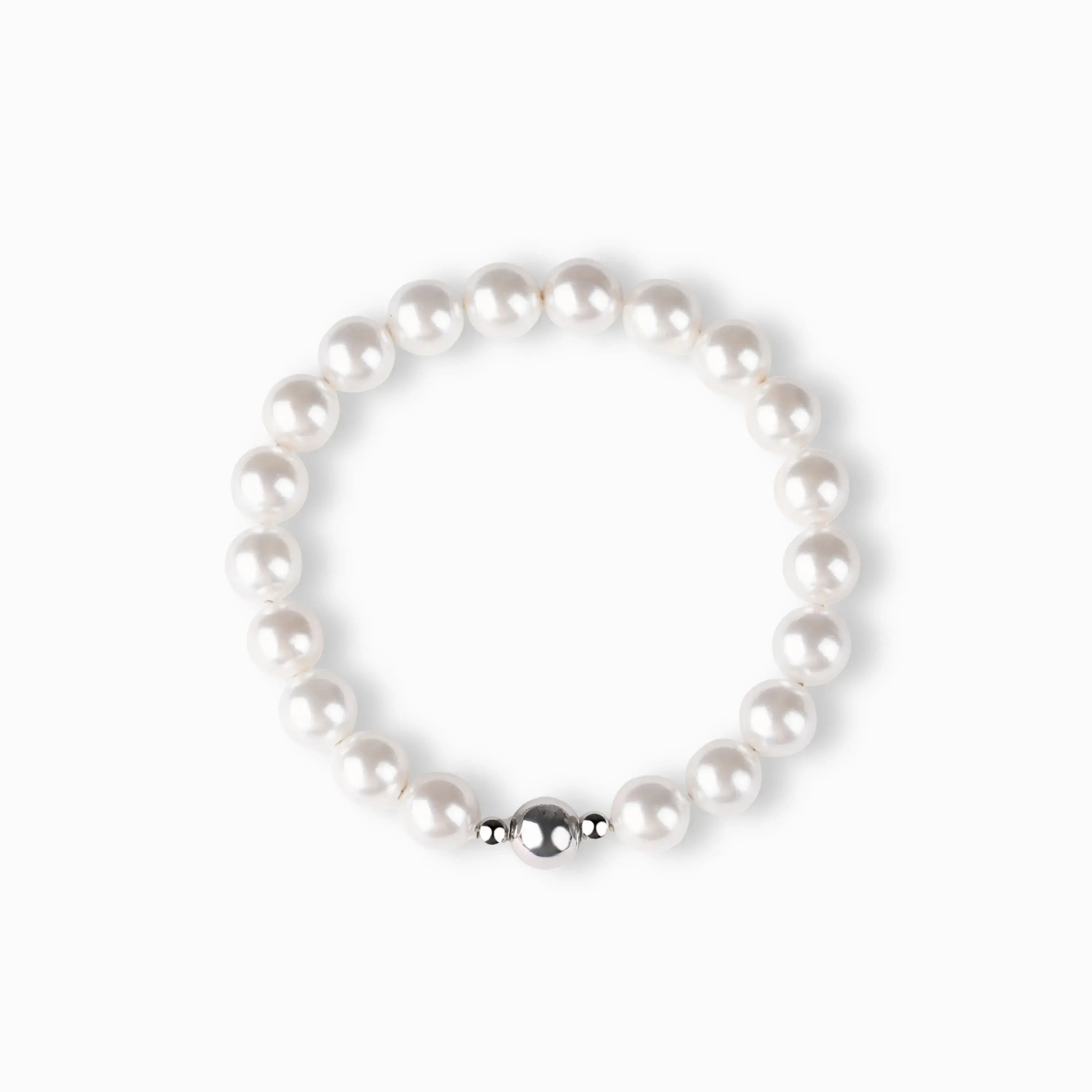 Natural Pearl Magnetic Clasp Bracelet (8mm) with magnetic clasp and natural gemstones, product view